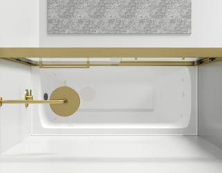 Semi-frameless tub door 60 x 60 Brushed Gold