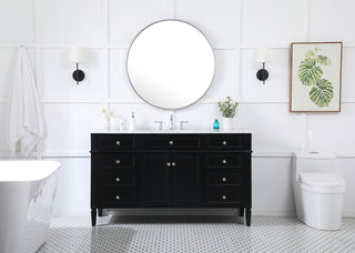 60 inch Single bathroom vanity in black