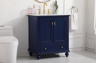 30 inch Single bathroom vanity in blue