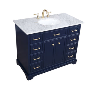 42 inch Single bathroom vanity in Blue