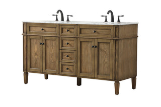 60 inch double bathroom vanity in driftwood