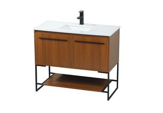 40 inch Single bathroom vanity in teak