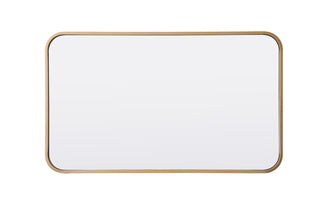 Soft corner metal rectangular mirror 18x30 inch in Brass