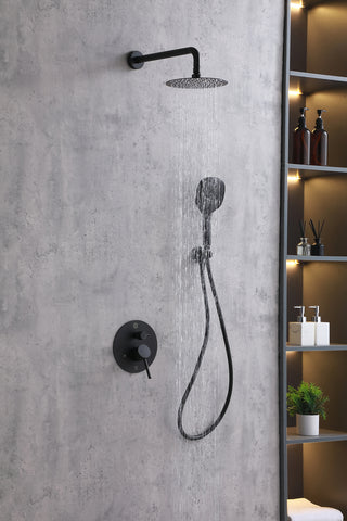 George Complete Shower Faucet System with Rough-in Valve in Matte Black