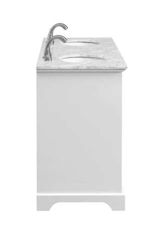 60 In. Double Bathroom Vanity Set In White