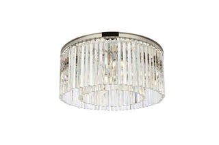 Sydney 8 light polished nickel Flush Mount Clear Royal Cut Crystal