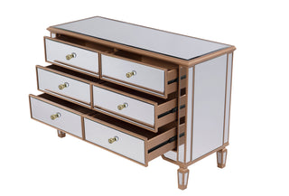 6 Drawer Dresser 48 in. x 18 in. x 32 in. in Gold paint