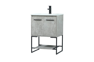 24 inch Single bathroom vanity in concrete grey