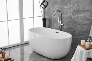 54 inch soaking roll top bathtub in glossy white