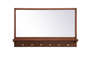 Entryway mirror with shelf  34 inch x 21 inch in pecan