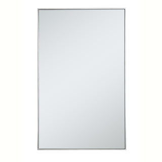 Metal frame rectangle mirror 30 inch in silver