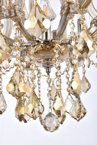 Maria Theresa 9 light Golden Teak Chandelier Golden Teak (Smoky) Royal Cut Crystal