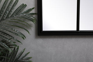 Metal windowpane mirror 28 inch x 36 inch in Black