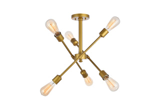 Axel 6 Lights Brass Flush Mount