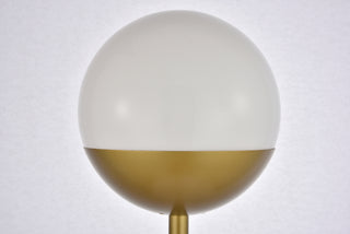 Eclipse 1 Light Brass Floor Lamp With Frosted White Glass