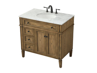 36 inch Single bathroom vanity in driftwood