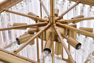 Sydney 21.5 inch square crystal chandelier in satin gold