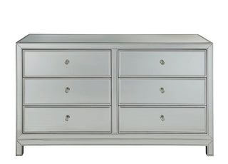 Dresser 6 drawers 60in. W x 18in. D x 32in. H in antique silver paint