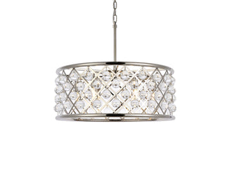 Madison 6 light polished Nickel Chandelier Clear Royal Cut Crystal