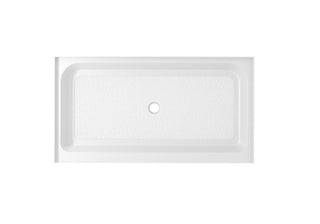 60x32 inch Single threshold shower tray center drain in glossy white