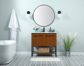 36 inch Single bathroom vanity in teak