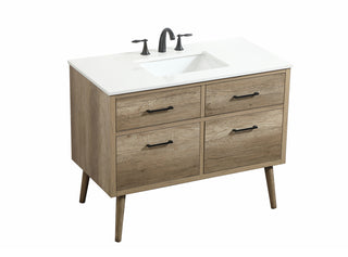 42 inch Single bathroom vanity in natural oak