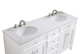 60 In. Double Bathroom Vanity Set In White