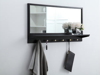 Entryway mirror with shelf  42 inch x 21 inch in black