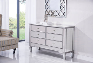 6 Drawer Dresser 48 in. x 18 in. x 32 in. in silver paint