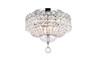 Century 4 light Chrome Flush Mount Clear Royal Cut Crystal