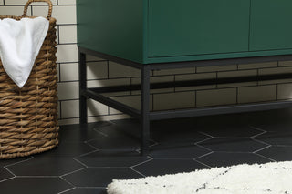 42 inch Single bathroom vanity in green with backsplash