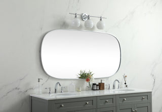 Metal Frame Oval Mirror 30x60 Inch in Silver