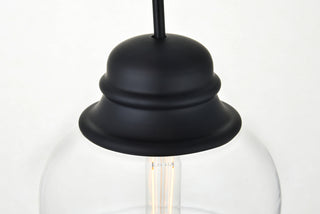 Kenna 1 Light Black Pendant With Clear Glass