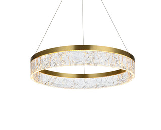 Linden 22 inch Adjustable LED chandelier in Satin Gold