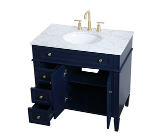 36 inch Single bathroom vanity in blue