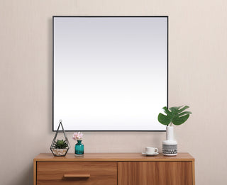 Metal Frame Square Mirror 48 inch in Black