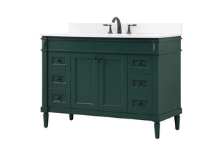 48 inch Single bathroom vanity in green with backsplash