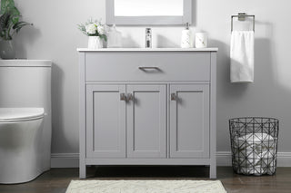 36 Inch SIngle Bathroom Vanity In Grey