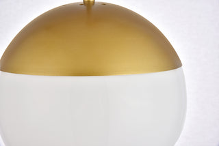 Eclipse 1 Light Brass Pendant With Frosted White Glass