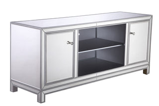 60 in. mirrored TV stand in antique silver