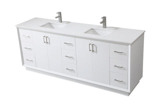 84 Inch Double Bathroom Vanity In White