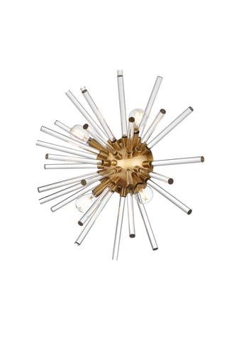 Sienna 18 inch crystal rod wall sconce in gold