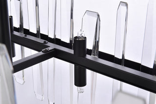 Serena 42 inch crystal rectangle chandelier in black