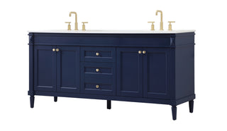 72 inch double bathroom vanity in blue