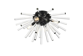 Sienna 18 inch crystal rod wall sconce in black