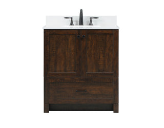 30 inch Single bathroom vanity in expresso with backsplash