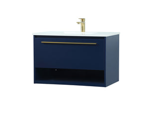 30 inch Single bathroom vanity in blue