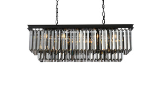 Sydney 12 light Matte Black Chandelier Silver Shade (Grey) Royal Cut Crystal