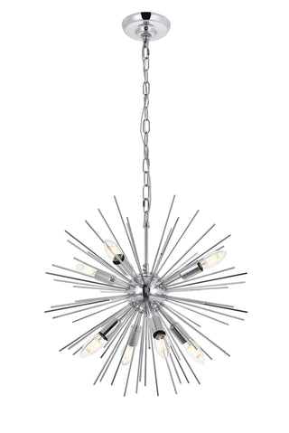 Timber 8 light Chrome Pendant