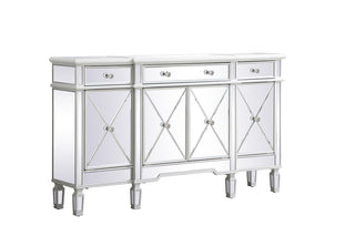 60 inch mirrored credenza in antique white